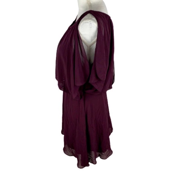 Forever21 Burgundy Empire Waist Flutter Mini Dress - Picture 3 of 12